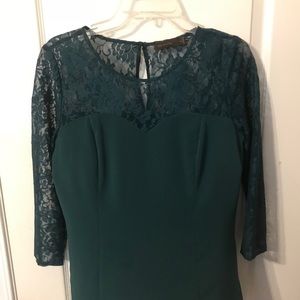 The Limited Forest Green Lace Sleeve Blouse